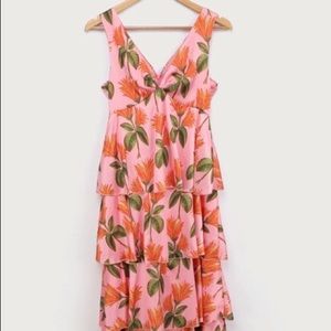 Lulus pink floral maxi dress